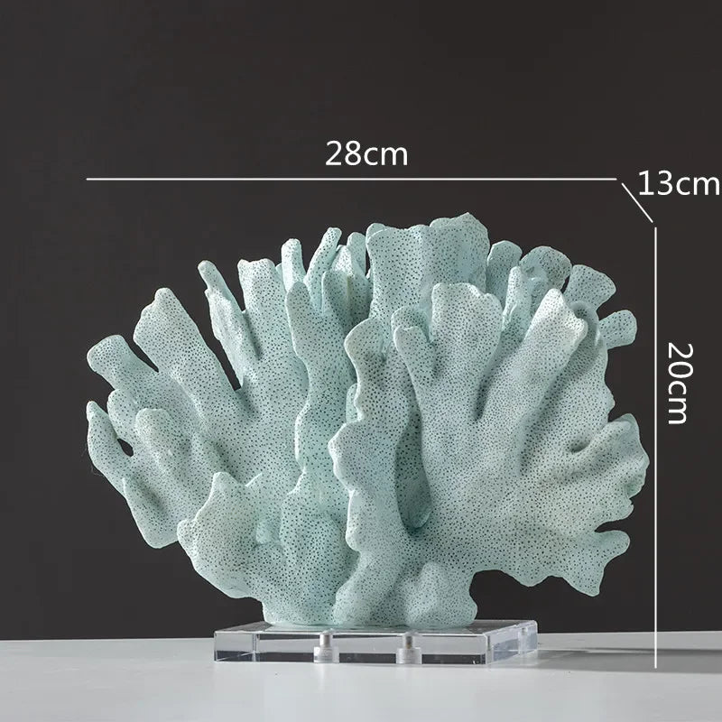 Decorative Faux Coral Sculpture on Crystal Base