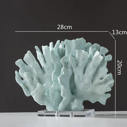 Decorative Faux Coral Sculpture on Crystal Base