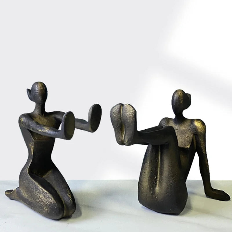 Modern Thinker Girl Statue - Abstract Character Home Decor