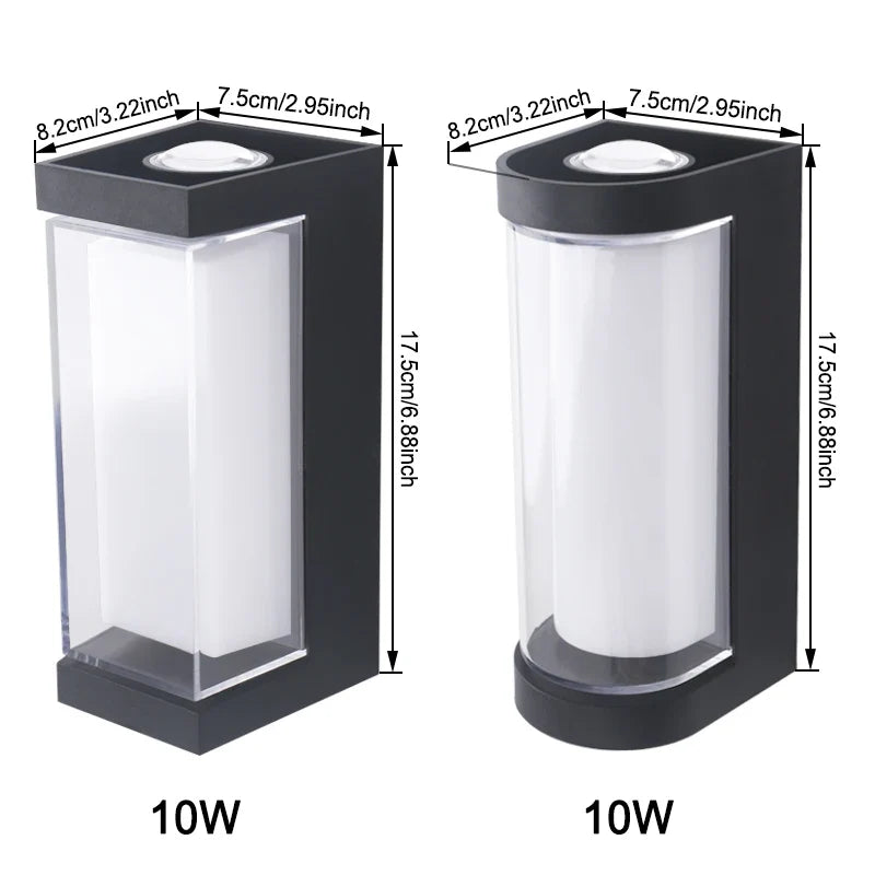 Waterproof LED Wall Light Up and Down - Indoor and Outdoor Sconce for Courtyard, Hallway, Patio, Symmetrical Beam Lighting