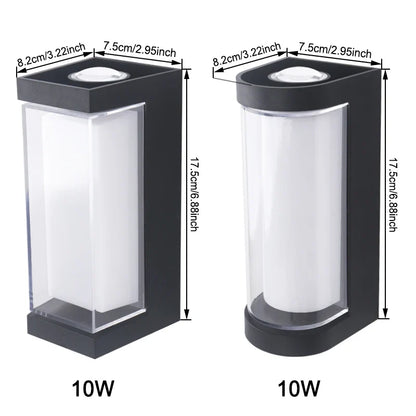 Waterproof LED Wall Light Up and Down - Indoor and Outdoor Sconce for Courtyard, Hallway, Patio, Symmetrical Beam Lighting