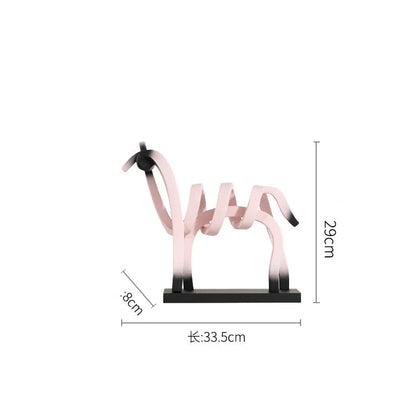 Abstract Hollow Line Horse Resin Sculpture