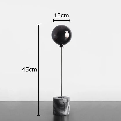 Minimalist Balloon Sculpture with Marble Base