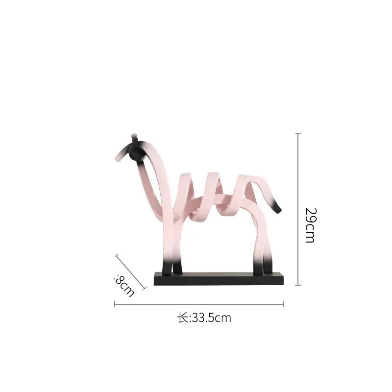 Abstract Hollow Line Horse Resin Sculpture