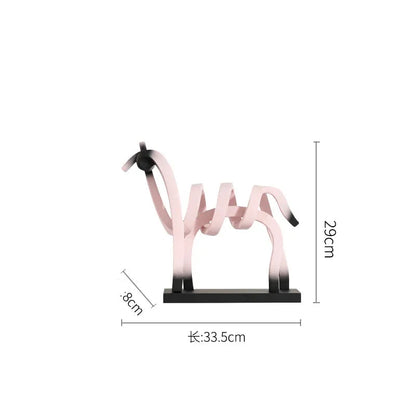 Abstract Hollow Line Horse Resin Sculpture