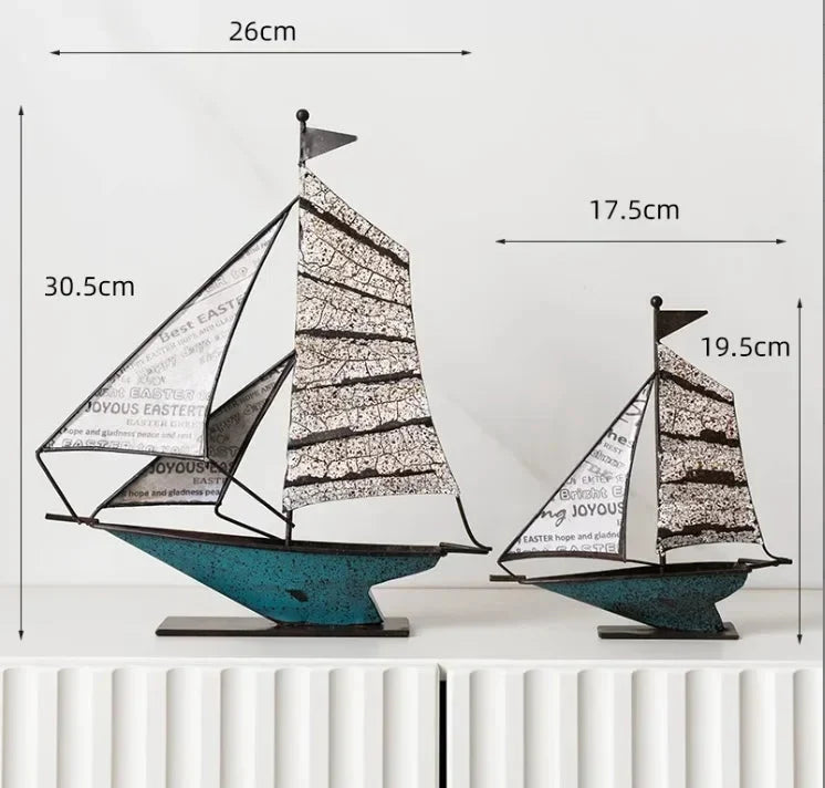 Creative & Luxury Metal Sailing Ship Model Figurines