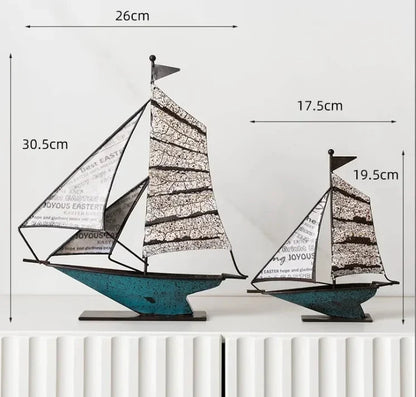Creative & Luxury Metal Sailing Ship Model Figurines