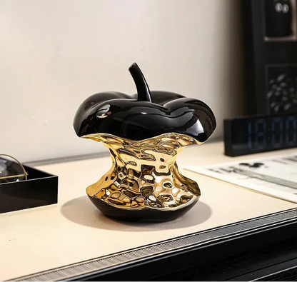Electroplated Apple Sculpture Ornament Gold Silver Home Décor