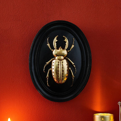 Golden Beetle Resin Wall Decor- Insect Themed Accent