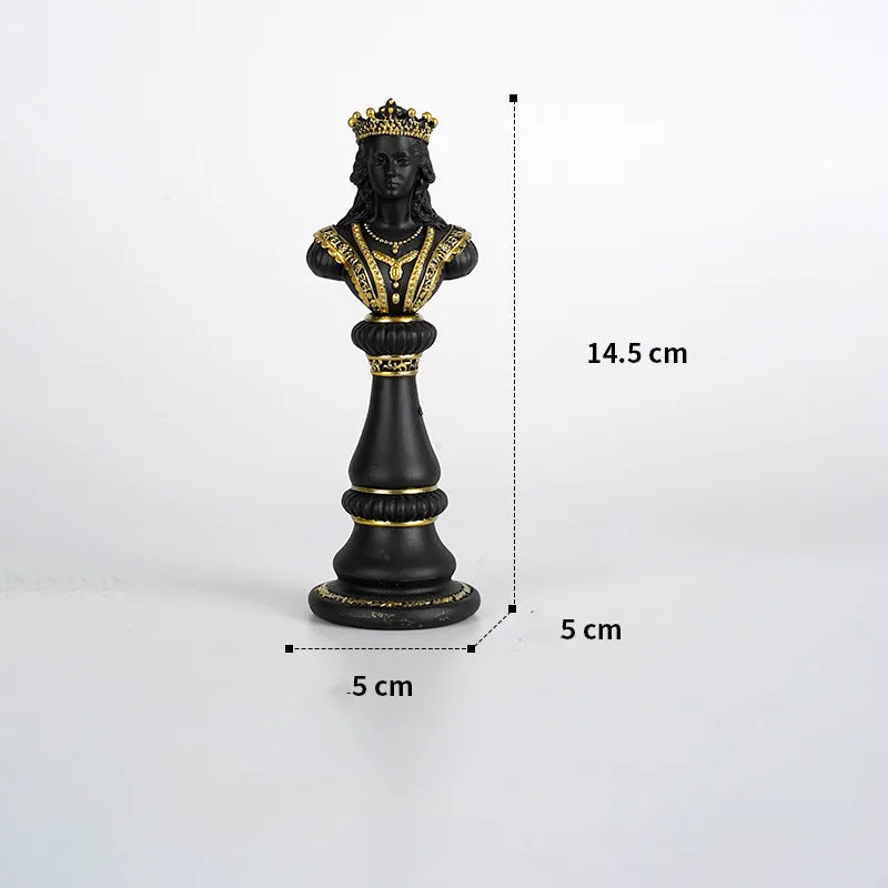Elegant Resin Chess Piece Sculptures