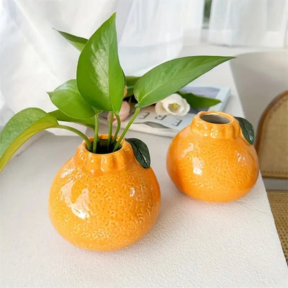 Fashionable Orange Design Ceramic Vase