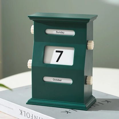 Perpetual Mailbox Style Wooden Desk Calendar