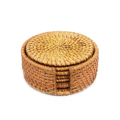 Handcrafted Woven Rattan Coaster