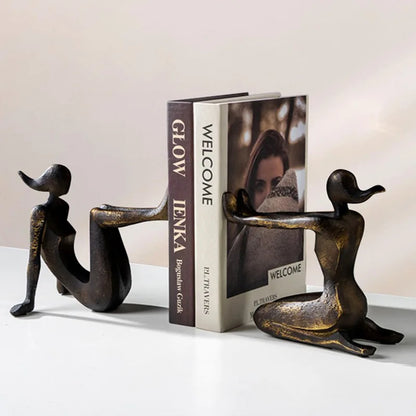 Modern Thinker Girl Statue - Abstract Character Home Decor