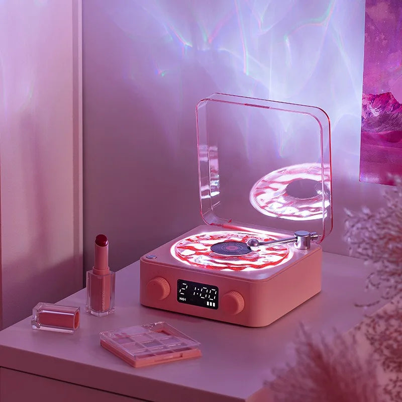 Retro Vinyl Bluetooth Speaker with White Noise and RGB Light