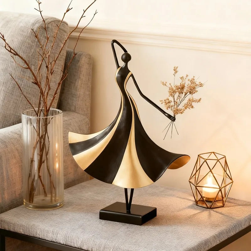 Elegant Iron Art Female Figure Sculpture