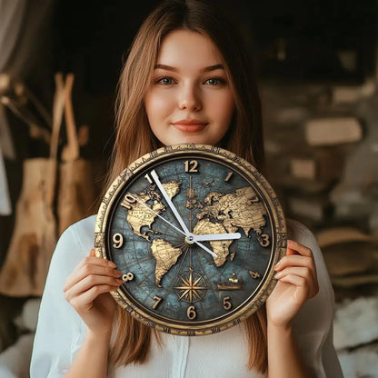 Sailboat Theme Vintage Round Wooden Wall Clock