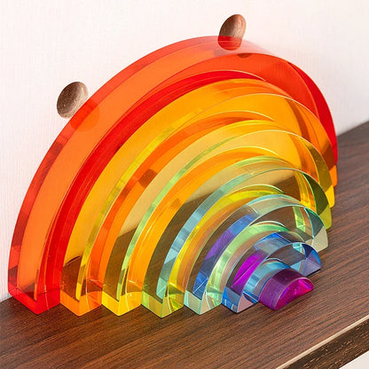 Patchwork Rainbow Acrylic Stacking Sculpture