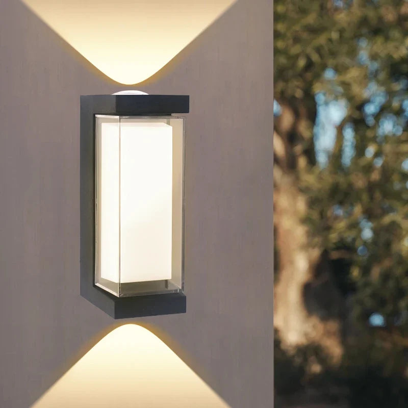 Waterproof LED Wall Light Up and Down - Indoor and Outdoor Sconce for Courtyard, Hallway, Patio, Symmetrical Beam Lighting