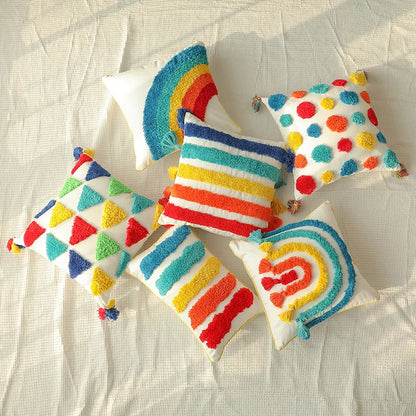 Rainbow Tufted Cushion Covers