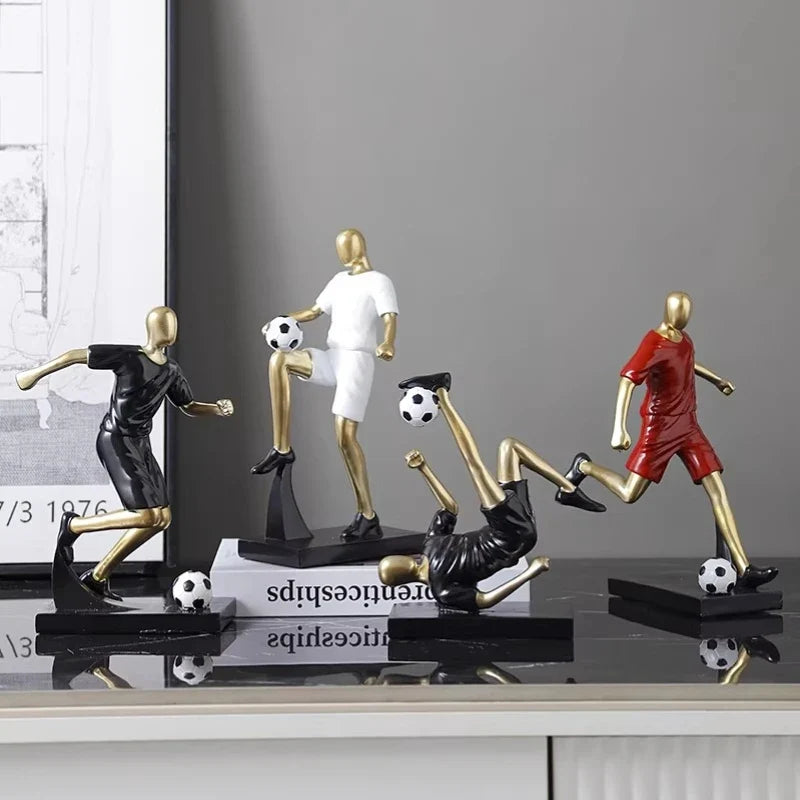 Creative Football & Basketball Player Resin Statue Ornament for Home & Office Decor