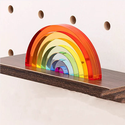 Patchwork Rainbow Acrylic Stacking Sculpture