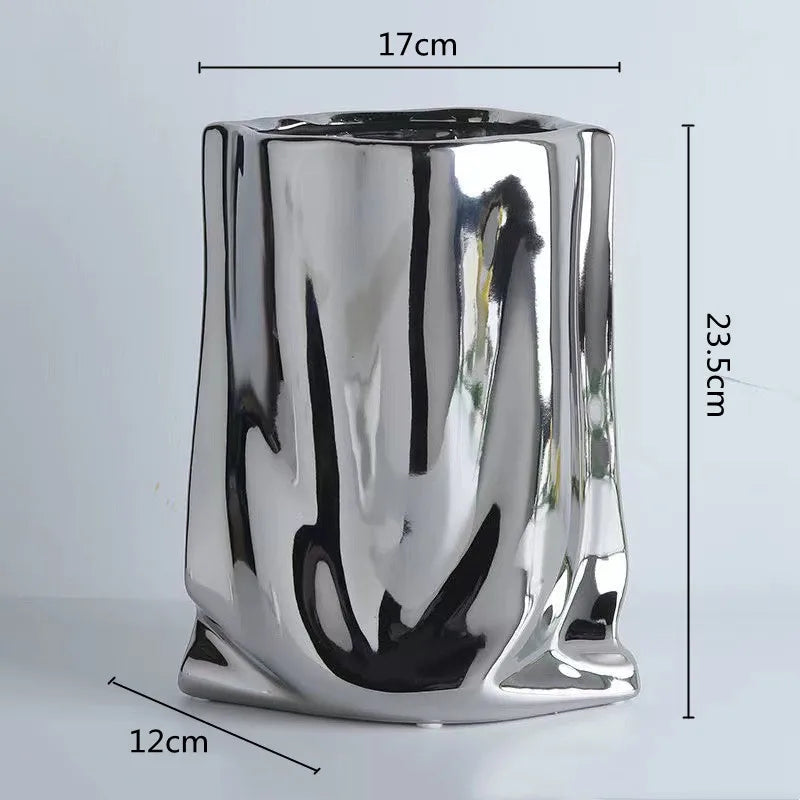 Modern Ruffled Ceramic Vase