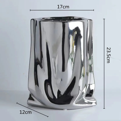 Modern Ruffled Ceramic Vase