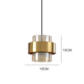 Nordic Glass Pendant Light | Modern Brass Cylinder Design