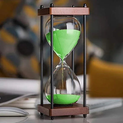 Large 60-Minute Metal & Glass Hourglass Sand Timer