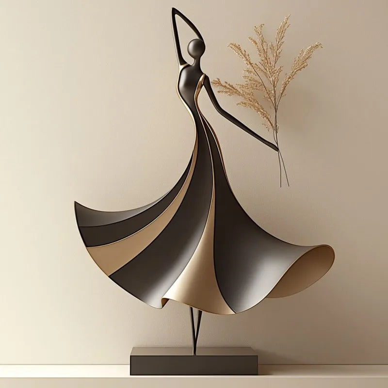 Elegant Iron Art Female Figure Sculpture