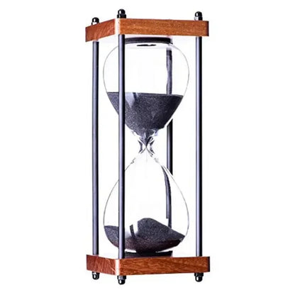 Large 60-Minute Metal & Glass Hourglass Sand Timer
