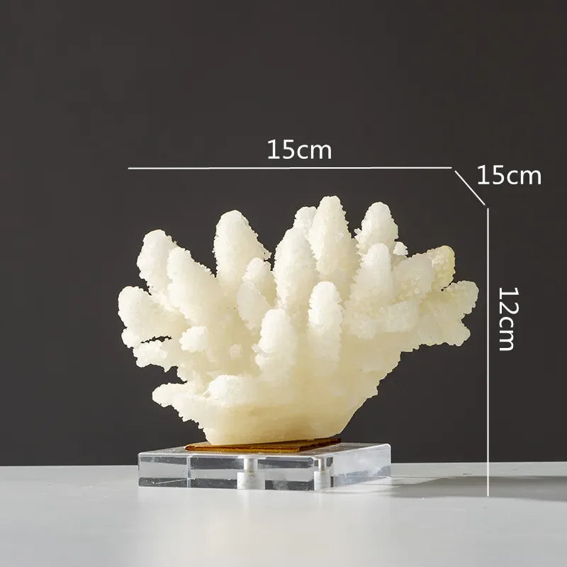 Decorative Faux Coral Sculpture on Crystal Base