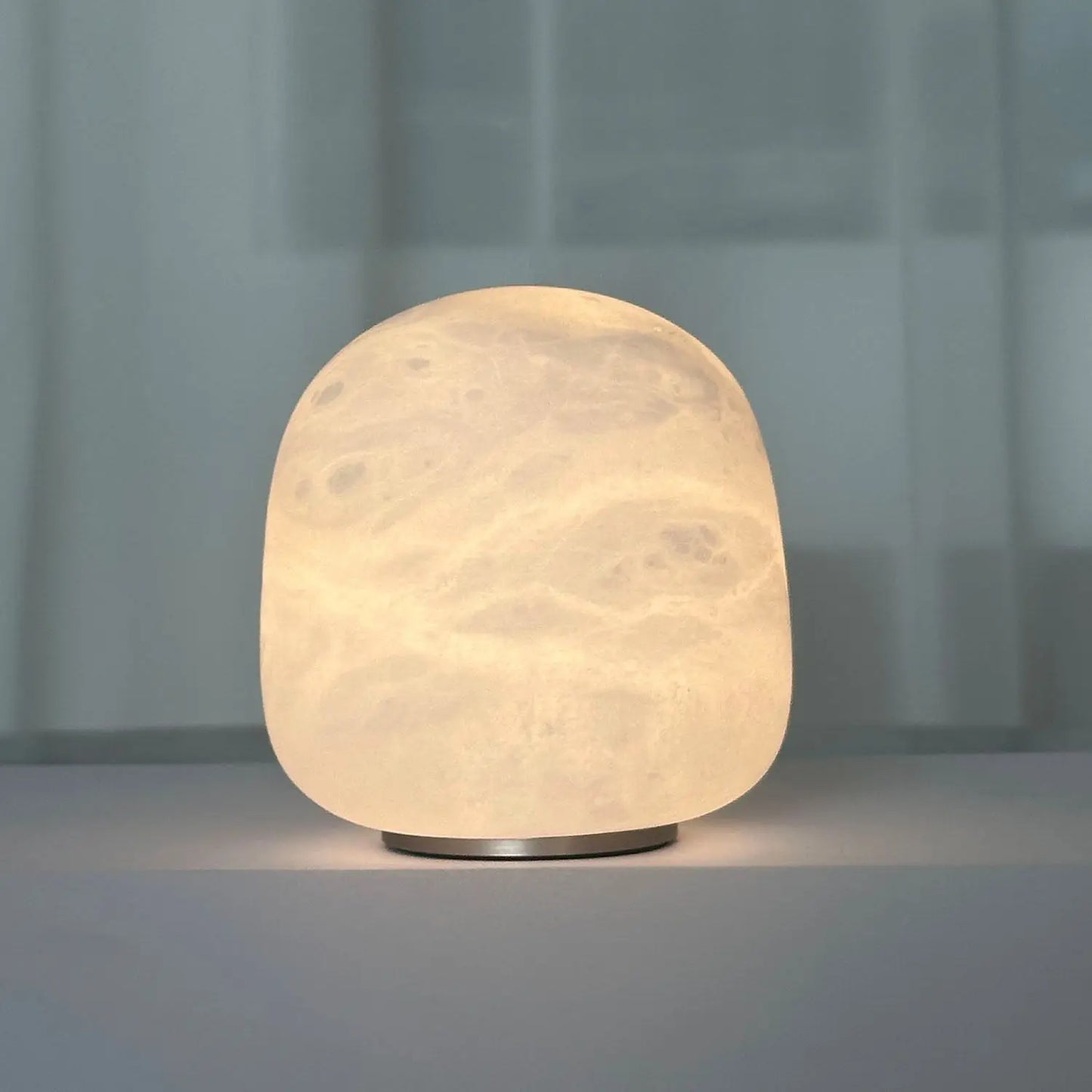 Natural Marble Wireless Charging Round Decorative Table Lamp