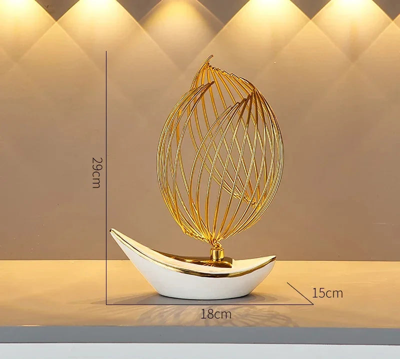 Creative & Luxury Metal Sailing Ship Model Figurines
