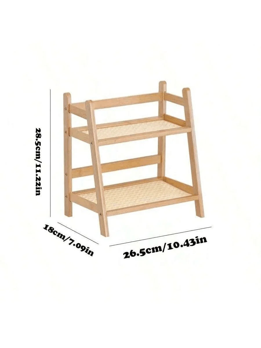 Bamboo Countertop Organizer Shel
