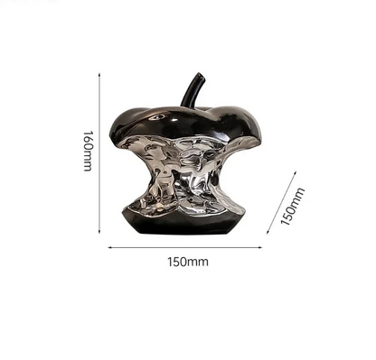 Electroplated Apple Sculpture Ornament Gold Silver Home Décor