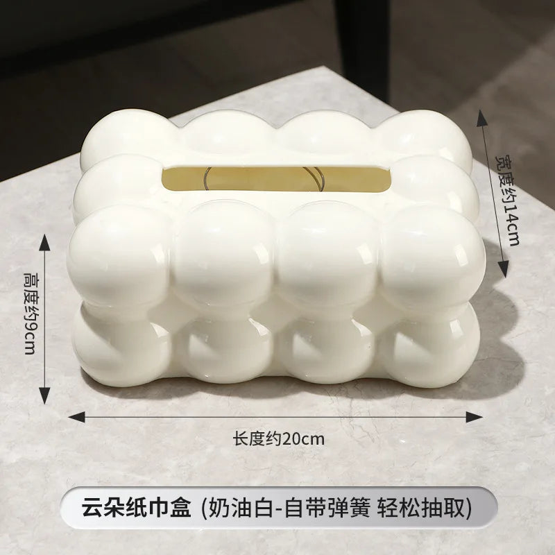 Modern Bubble Cloud Tissue Box with Lifting Spring