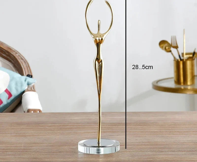 Copper Ballet Girl Figurines