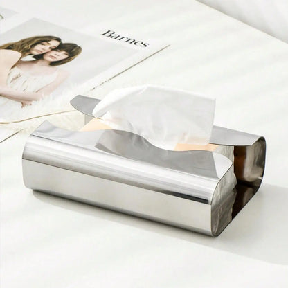 Nordic Stainless Steel Mirror Napkin Holder Desktop