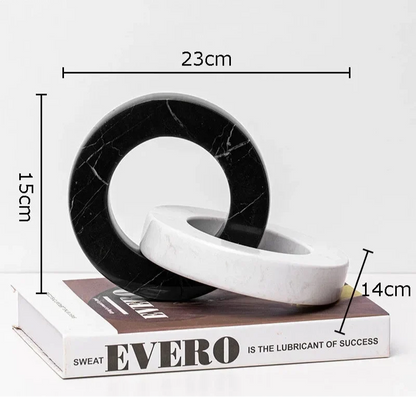 Modern Ceramic Interlocking Ring Sculpture