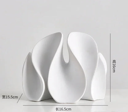 Modern Abstract Petal Sculpture