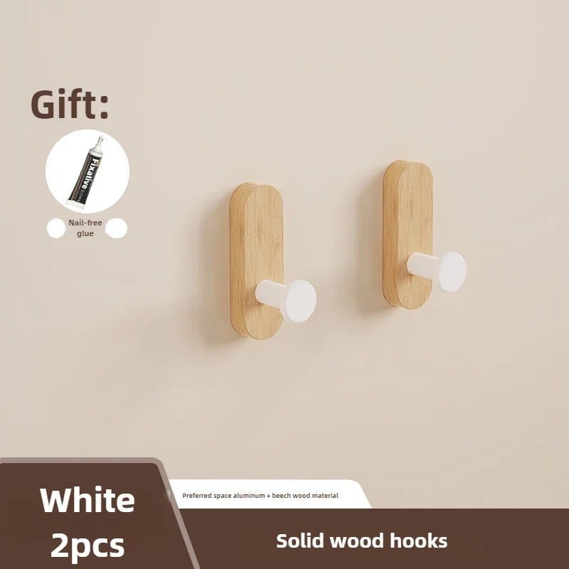 No-Drill Nordic Wood Wall Hooks