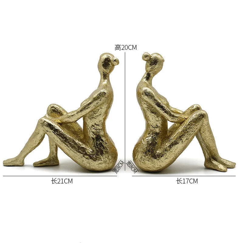 Modern Thinker Girl Statue - Abstract Character Home Decor
