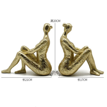 Modern Thinker Girl Statue - Abstract Character Home Decor