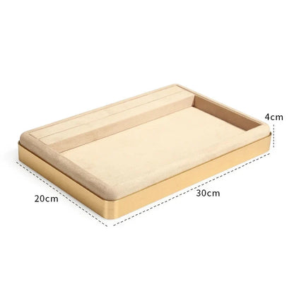 Oval Metal & Velvet Jewelry Organizer Tray