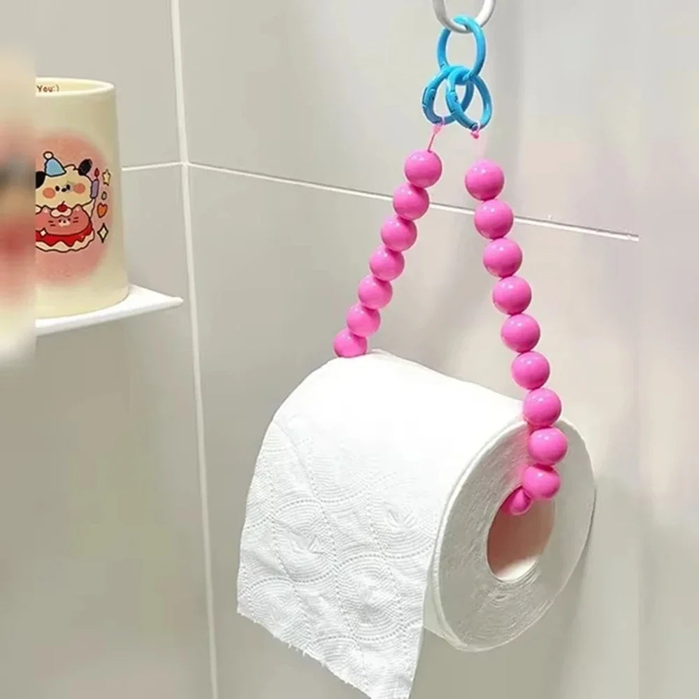 Beaded Hanging Toilet Paper & Tissue Holder | Decorative Multifunctional Home Accessory