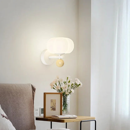 Nordic Pumpkin Wall Lamp | Modern Glass & Metal Sconce