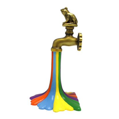 Flowing Rainbow Frog Faucet Resin Statue Garden & Room Decor Ornament
