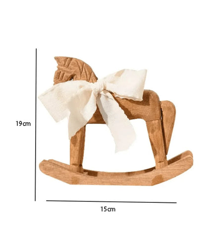Hand-Carved Heirloom Wooden Rocking Horse Decor